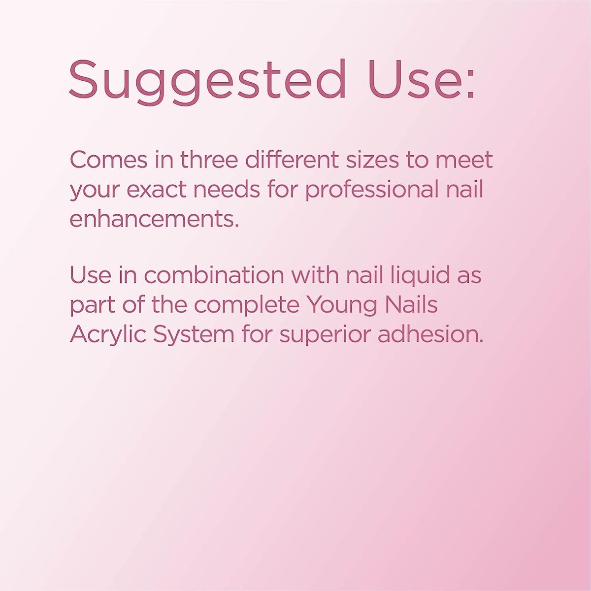 Young Nails Polvo acrílico de cobertura acrílica autonivelante, polvo acrílico transparente rosa y blanco para extensión de uñas, grado profesional,
