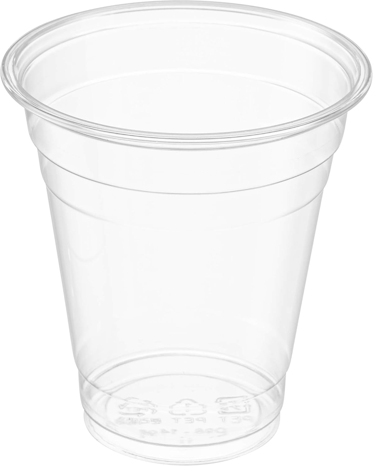 ELEGANT DISPOSABLES 50 juegos  12 onzas Vasos de plástico transparente para mascotas con tapas planas para café helado, bebidas frías, batidos,