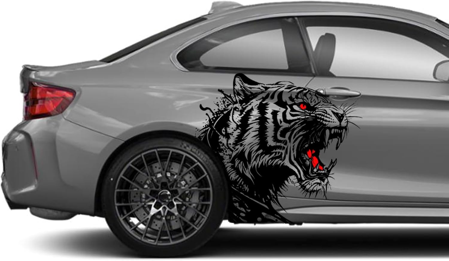 Pegatina de vinilo con cabeza de tigre feroz para coche, calcomanías decorativas de animales, universal, para el lado del coche, puerta, cama,