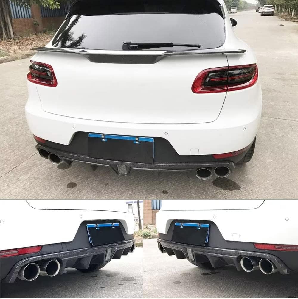 Difusor trasero de fibra de carbono para Porsche Macan Sport Utility 2014-2020, cubierta de parachoques, alerón de labio inferior, protector de