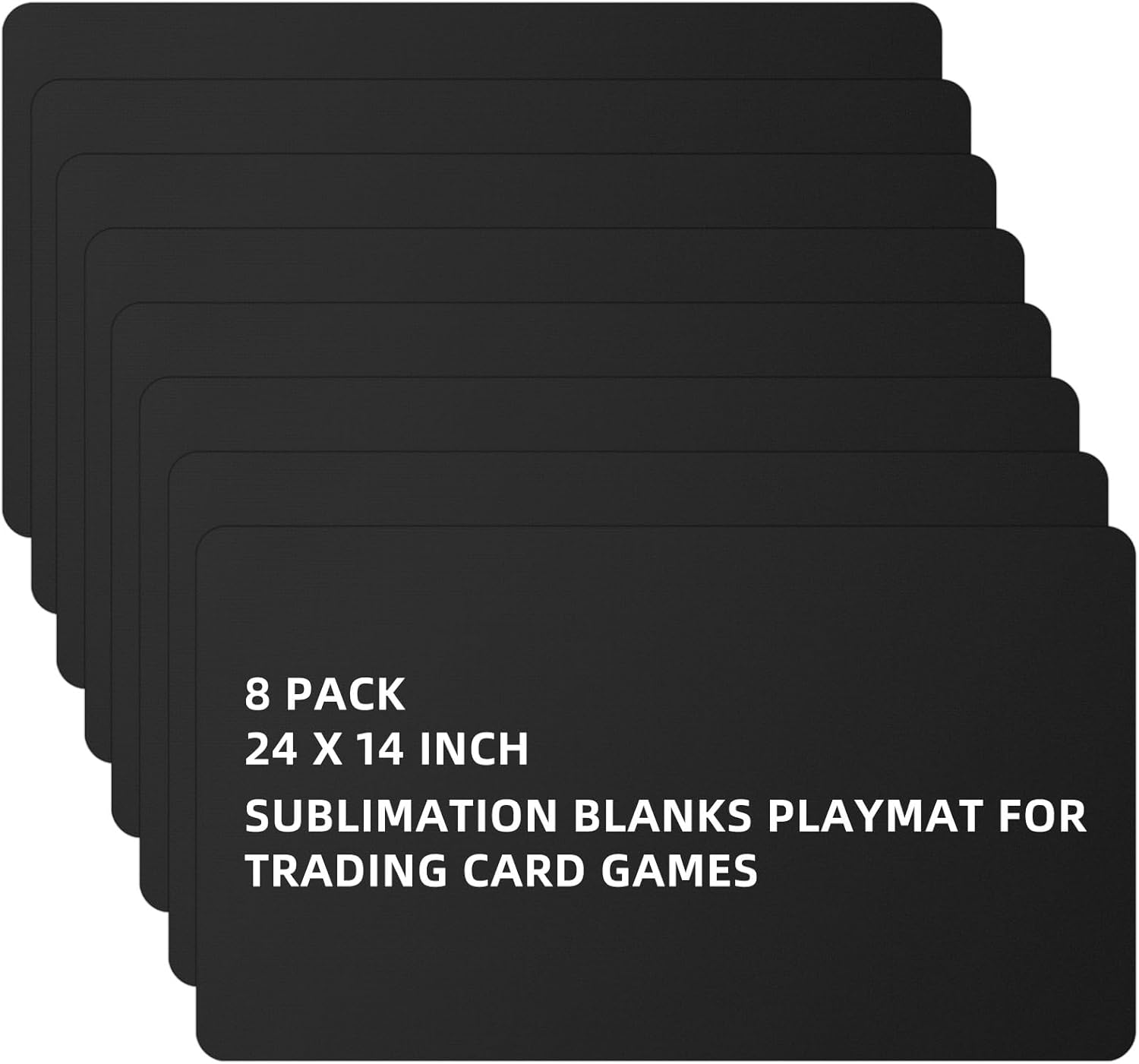 Yexiya 8 alfombrillas de juego de cartas de 14 x 24 pulgadas, tapete de juego en blanco de sublimación para juego de cartas, tapete de goma suave