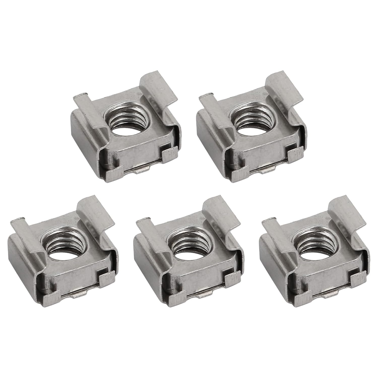 Tuercas enjauladas (M6x13mm), 5 unidades, acero inoxidable para montaje en rack de rack de agujero cuadrado, tuercas jauladas  para estante de