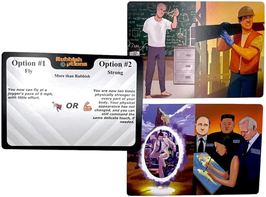Genius Empire Juego de cartas de opciones de basura – Edición original, divertidos juegos familiares para adultos y adolescentes – Increíble