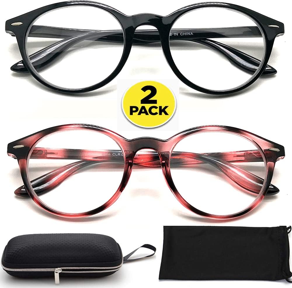 Lentes de lectura bifocales para hombres y mujeres (paquete de 2) lentes transparentes con pieza de nariz de metal Adjustmemnt