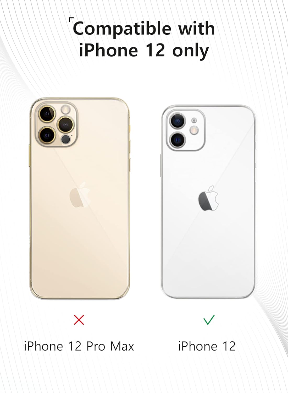 Funda de silicona suave diseñada para iPhone 12, protección contra caídas Funda antiarañazos a prueba de golpes para iPhone 12, color negro