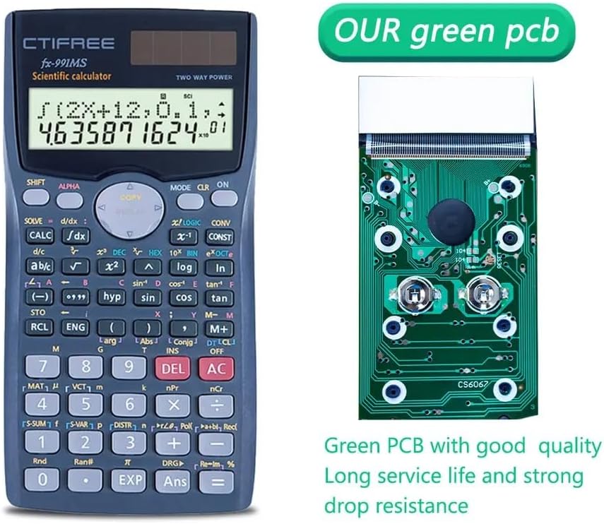 CTIFREE Calculadora científica FX-991MS College Middle School Matemáticas 401 Función Calculadora Cientifica Calculadora científica de doble potencia