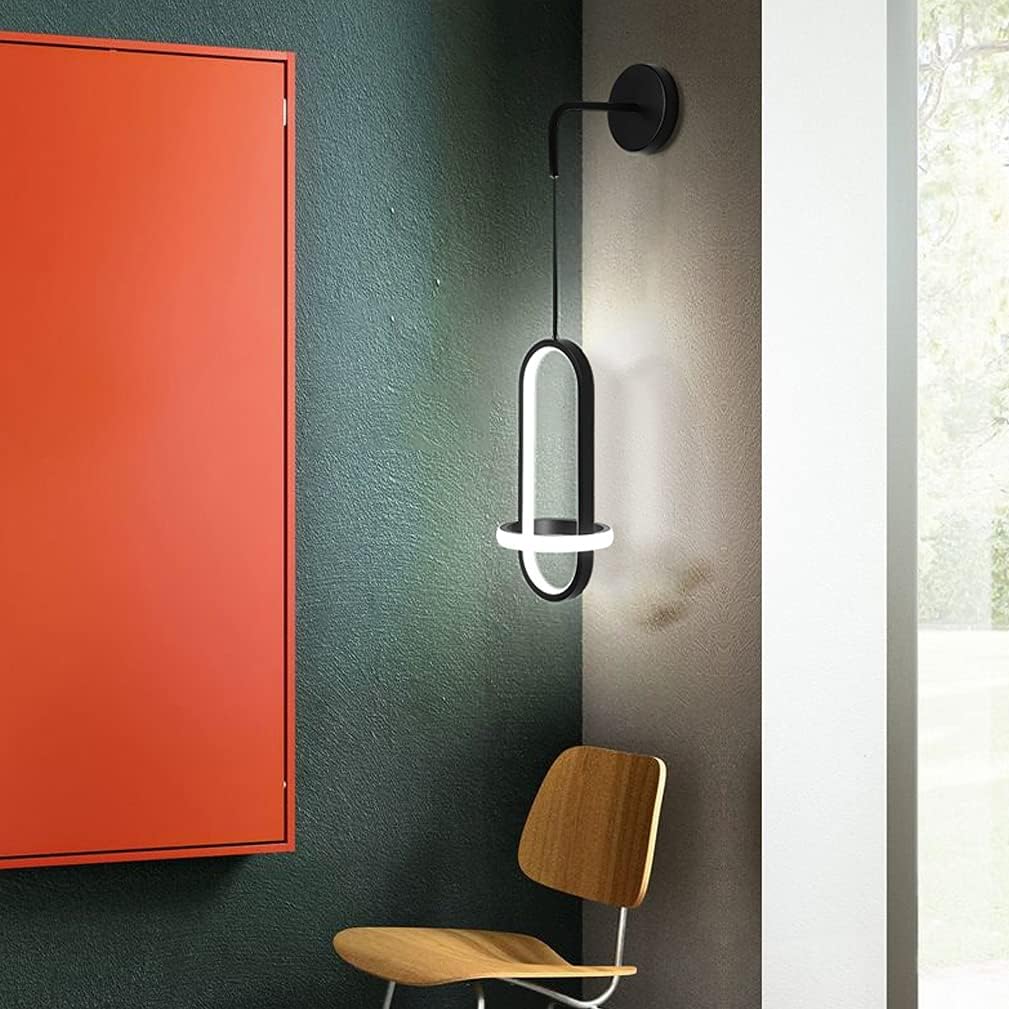 Apliques de luz de pared moderna 21W LED lámpara de pared creativa diseño de anillo ovalado lámpara de pared interior lámpara de acrílico lámpara de