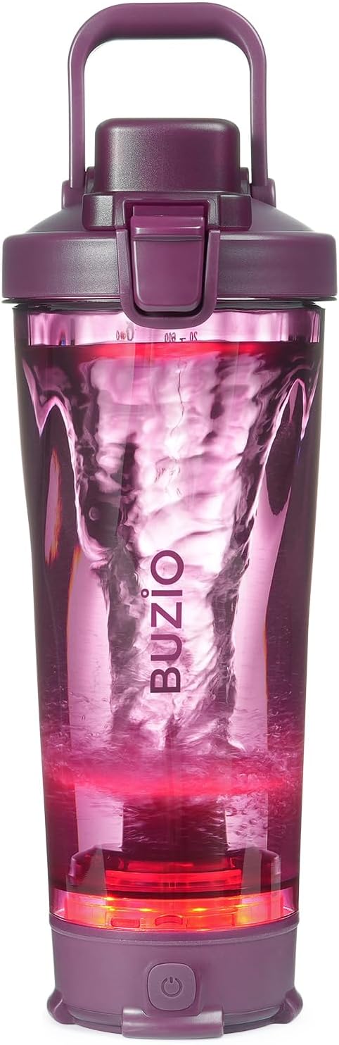 BUZIO Botellas agitadoras eléctricas para mezclas de proteínas, vaso mezclador de vórtice recargable de 24 onzas, botella mezcladora de proteínas,