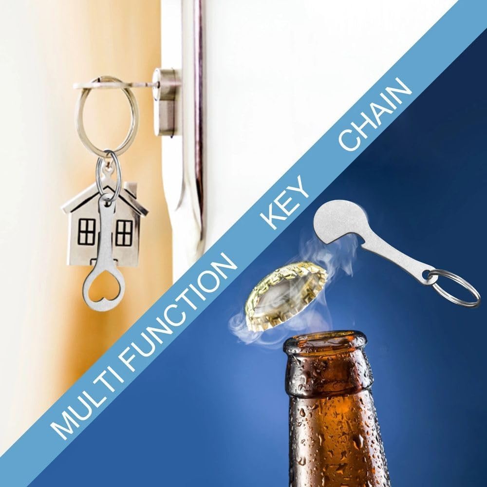 Trolley Tokens Llavero de acero inoxidable Titular de la moneda del carrito de compras Llavero Token Llavero de cerveza Bolsa colgante
