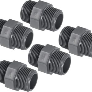 PATIKIL Tubería G34 POM macho a macho rosca, paquete de 3 conexiones hexagonales de fontanería, gris PATIKIL Tubería G34 POM macho a macho rosca, paquete de 3 conexiones hexagonales de fontanería, gris