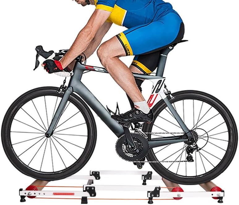 DIYTuning – Rodillos de bicicleta ajustables para bicicleta, soporte plegable para interiores, para el hogar, bicicleta de montaña, con resistencia