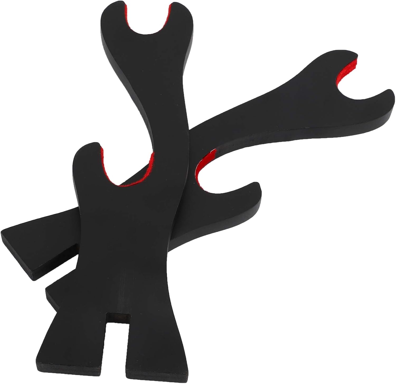2 Tier Katana Sword Holder Black Bracket Hanger Red Cotton Display Stand