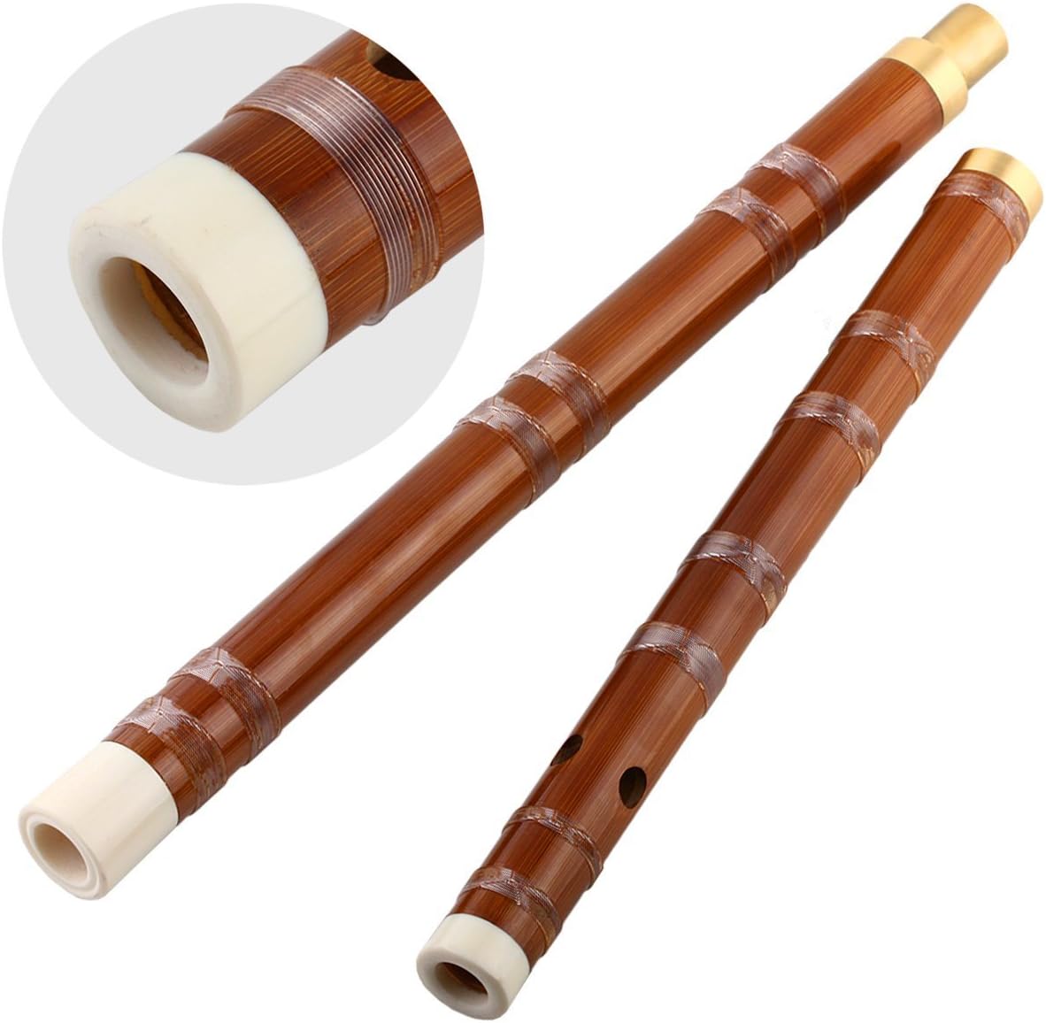 Instrumento musical chino hecho a mano tradicional flauta de bambú Dizi en clave D 1 unids