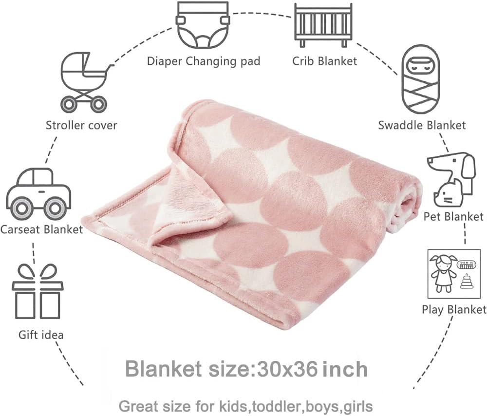 Bunnikins & Clover Manta ligera de franela de felpa súper suave para niños y niñas, manta de forro polar floral para niños, manta portátil para cuna