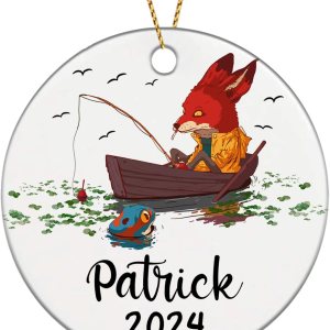 Adorno de Navidad personalizado para ir a pescar, regalo para papá y papá, adorno de pesca personalizado con nombre y año, adorno de pesca, Adorno de Navidad personalizado para ir a pescar, regalo para papá y papá, adorno de pesca personalizado con nombre y año, adorno de pesca,