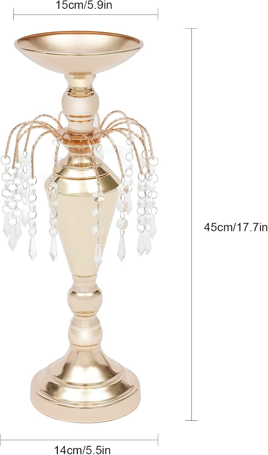 10 piezas de 17.7 pulgadas de altura versátil de metal para centros de mesa de boda, jarrón y portavelas de pilar, soporte de arreglo floral de