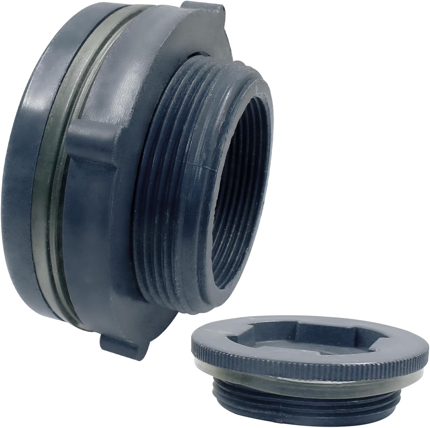 2 “PVC Bulkhead Fitting,1pc plástico tabique accesorios para barriles de lluvia, tanques de agua, acuarios
