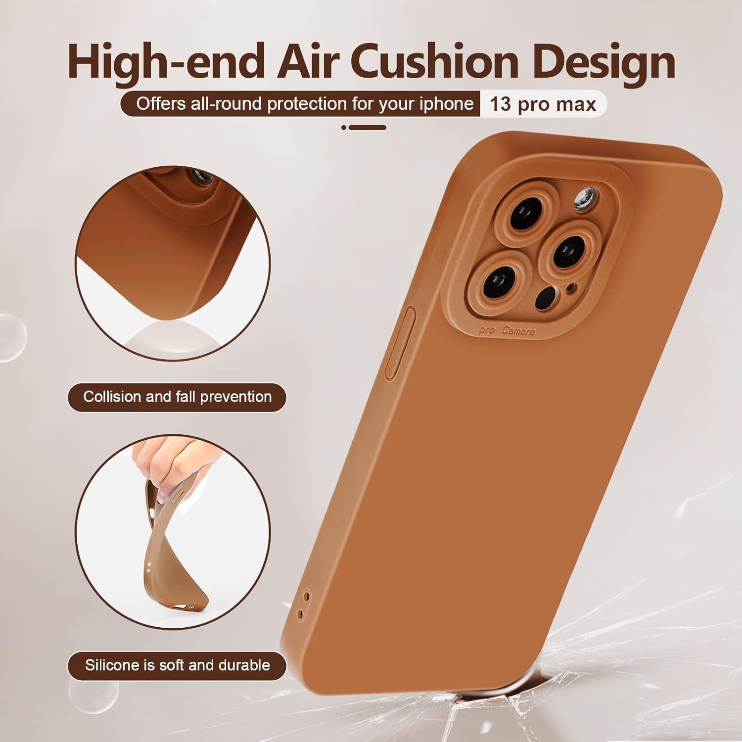 YZR Designed for iPhone 13 Pro Max Case, Soft Liquid Silicone Slim Protective Shockproof Phone Case Cover with Anti-Scratch Microfiber Lining, 6.7