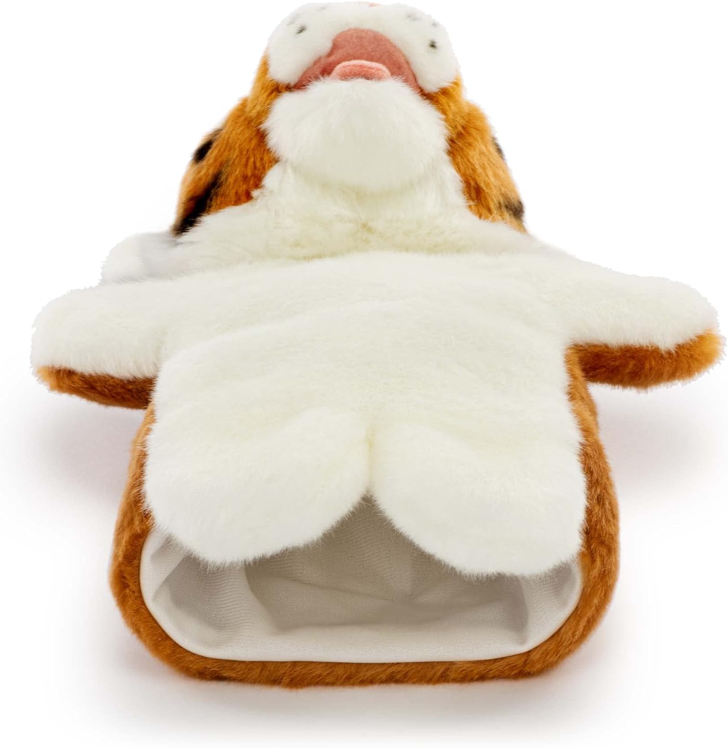 DEMDACO Animalcraft – Marioneta de peluche de peluche naranja y negro, 11 pulgadas