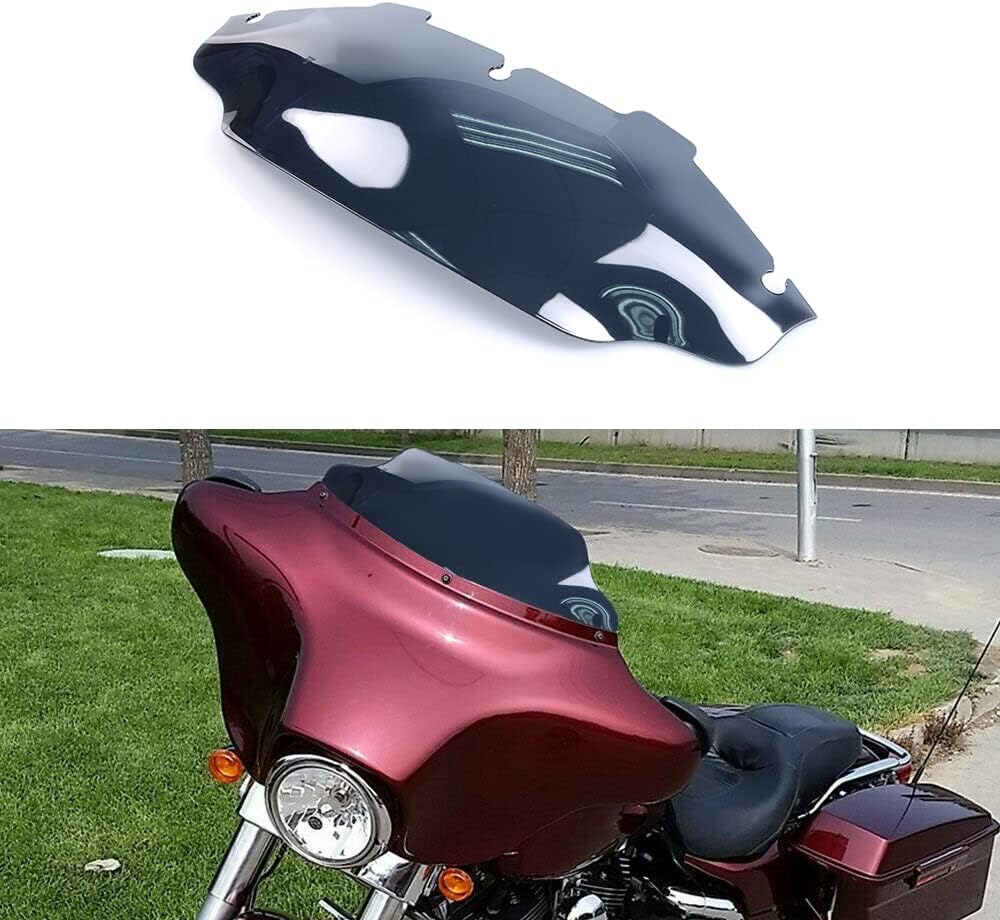 FLPRO – Parabrisas ondulado ahumado de 6 pulgadas para Harley Davidson Touring Street GlideElectra GlideUltra LimitedTri Glide FLHX FLHXS FLHTK