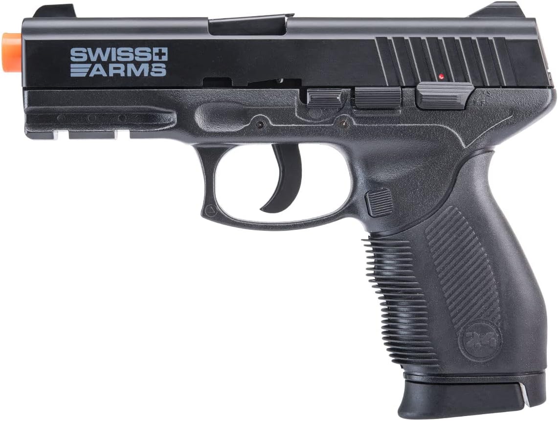Swiss Arms Pistola de aire comprimido con resorte de alta calidad 247 con marco de salto y riel, 240-260 FPS