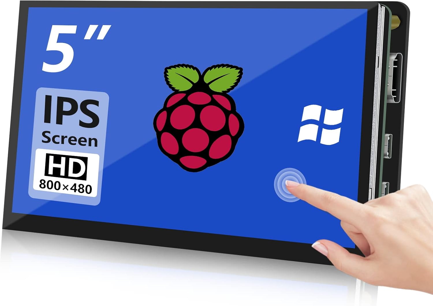 HMTECH 5 ” Raspberry Pi pantalla táctil Monitor 800×480 HDMI con pantalla IPS pantalla LCD para Raspberry Pi 400432ZeroBB+, Banana Pi, Jetson Nano,
