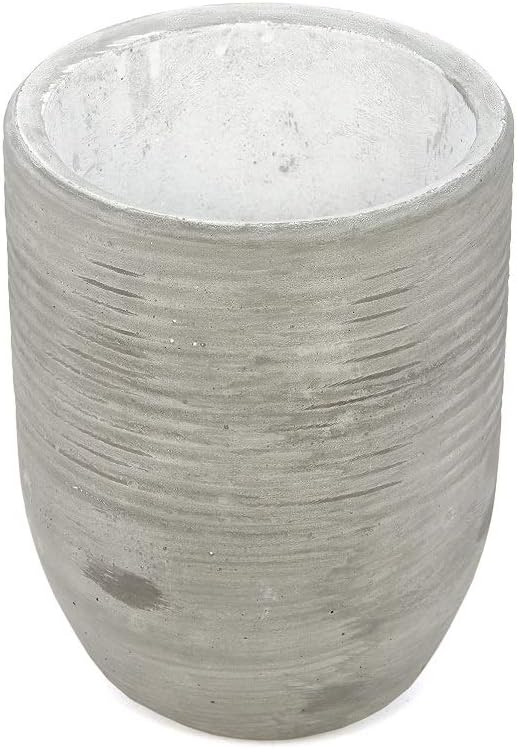 Hosley Maceta de cerámica de mediados de siglo con diseño gris moderno, 7.68 pulgadas de alto. Regalo ideal para bodas, decoración contemporánea,