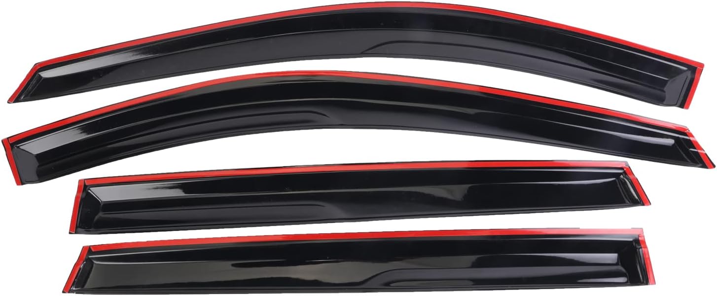 DOLKSN Deflectores con cinta adhesiva para ventana, protectores de lluvia, para ventana, ajuste Rogue 2014-2020, accesorios para camiones de humo