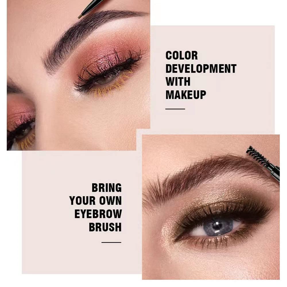 Lápiz de cejas impermeable de precisión de doble cabeza, maquillaje profesional automático, cejas finas puntiagudas, 4 colores (#001)