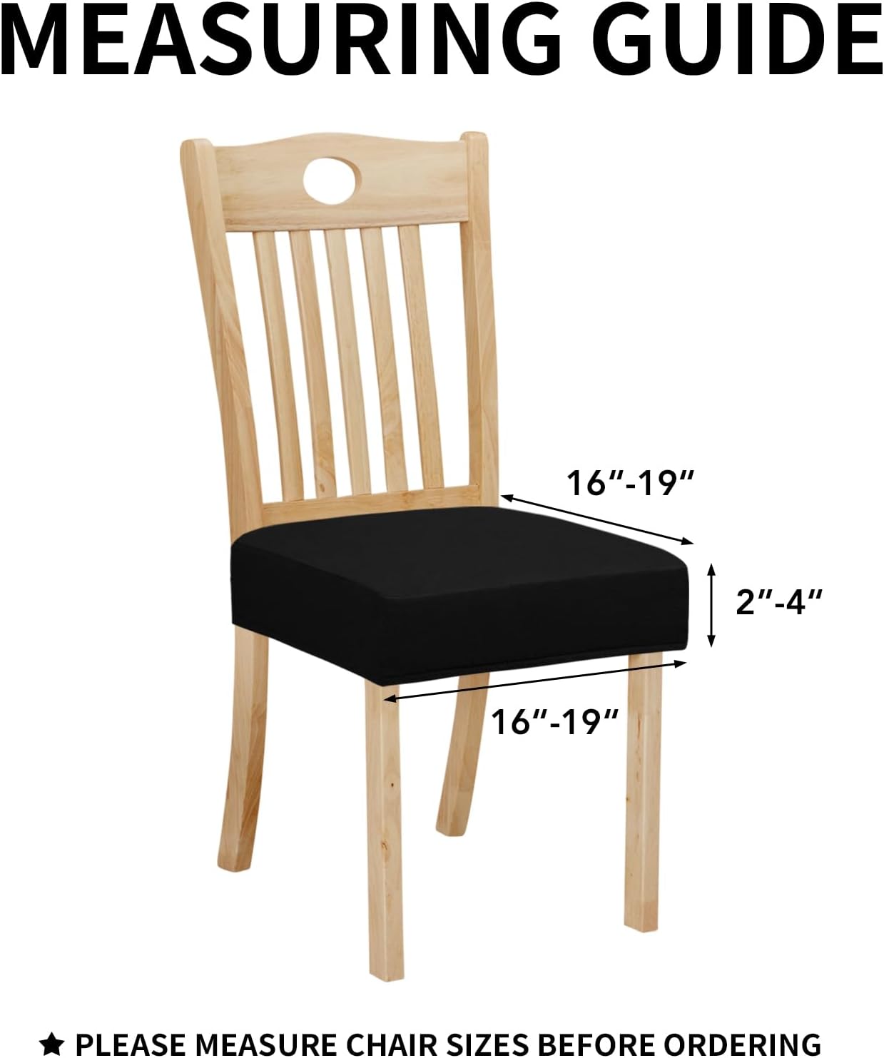 Easy-Going Juego de 4 fundas de asiento 100% impermeables para sillas de comedor, fundas de asiento elásticas protectoras extraíbles y lavables,
