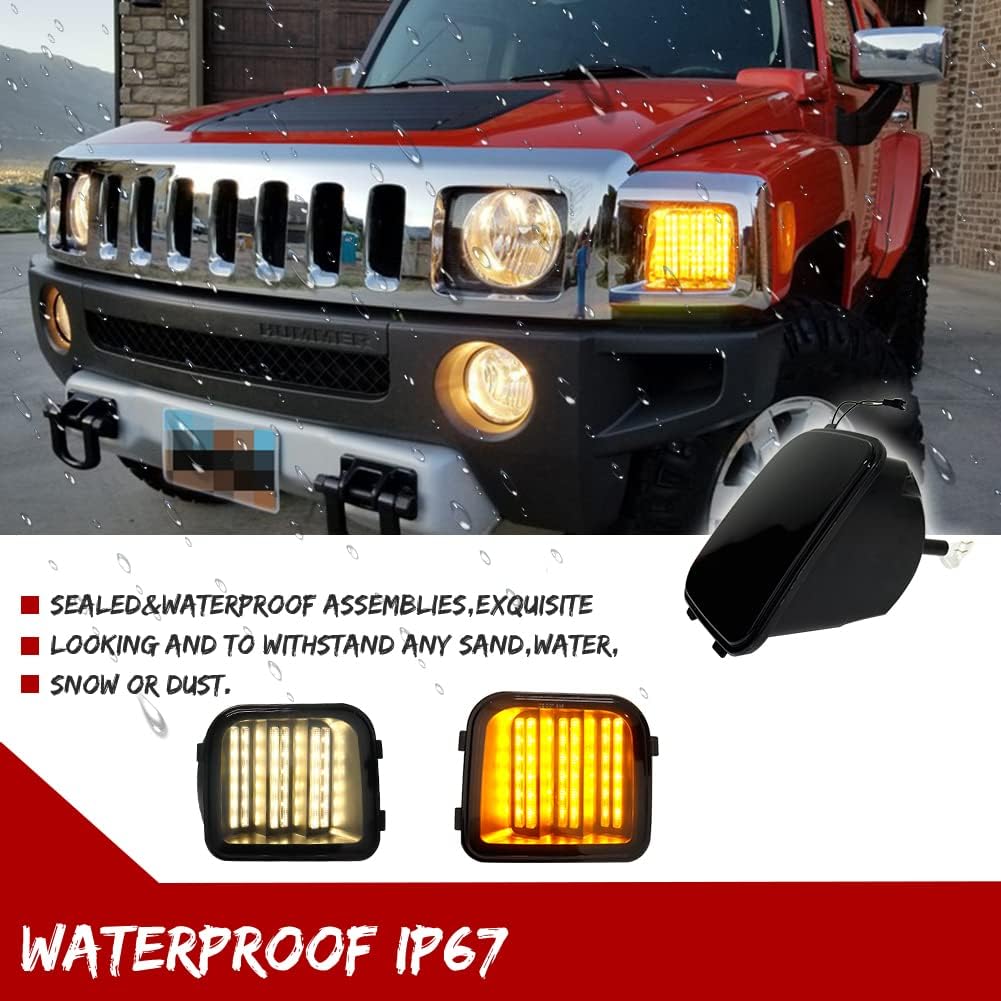 KENRTIR Para 2006 2007 2008 2009 2010 Hummer H3 H3T parachoques delantero esquina marcador lateral estacionamiento luces de señal de giro lente