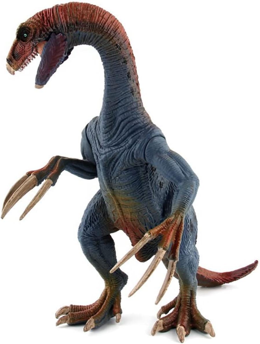 Therizinosaurus – Juguetes de dinosaurio figuras de animales, juguete realista de Therizinosaurus con mandíbula móvil para regalo de cumpleaños,