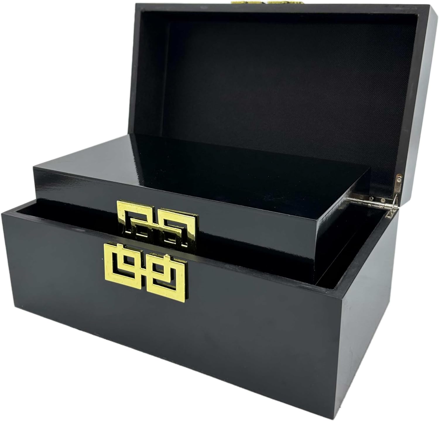 Galt International Juego de cajas de almacenamiento decorativas con tapa con bisagras, diseño clásico, cajas de decoración de madera con cierre