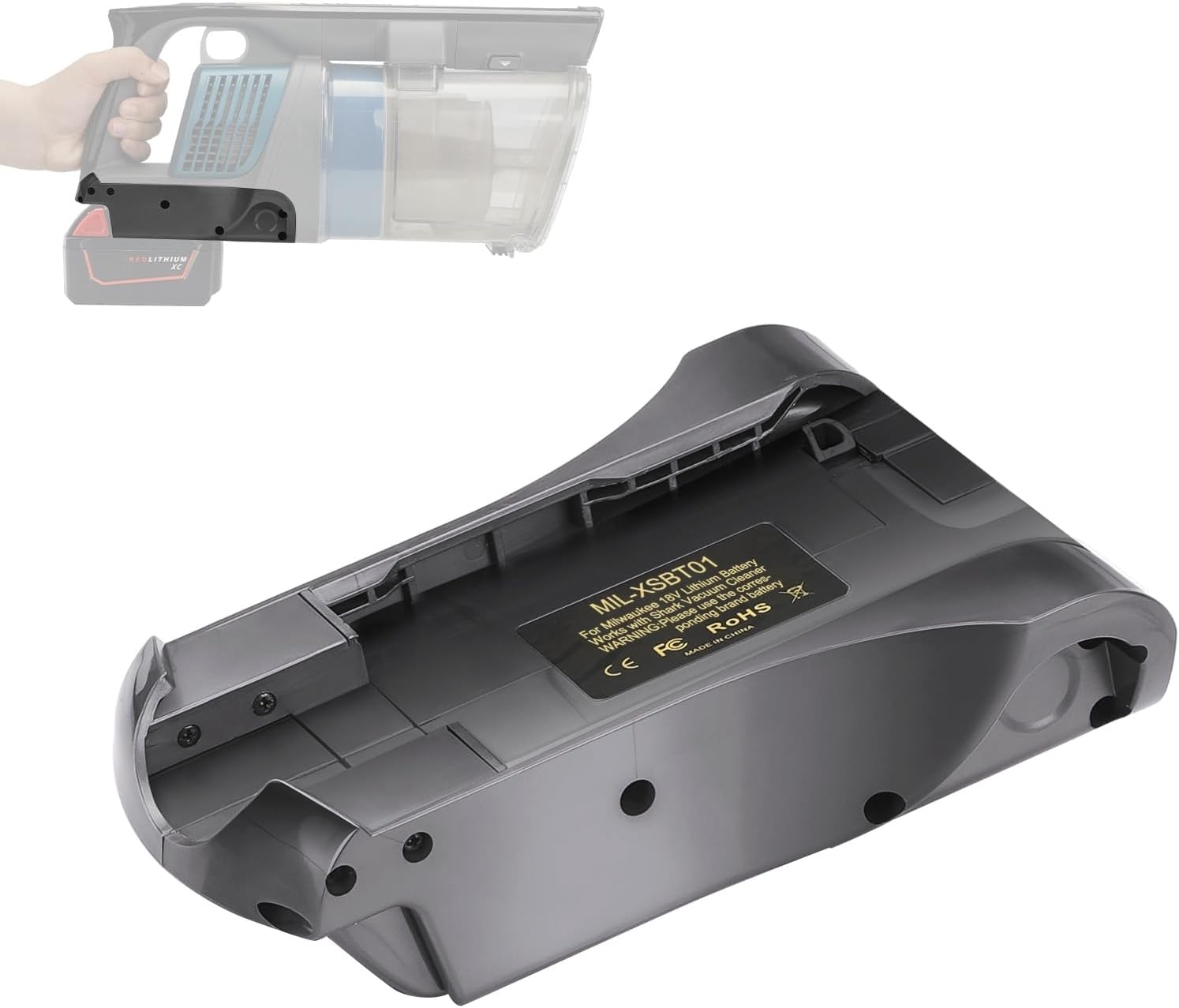 URUN Adaptador de batería para Milwaukee M18 18V Convertir a para aspiradora Shark IZ QZ Series, reemplazo para batería Shark XSBT750 XSBT720