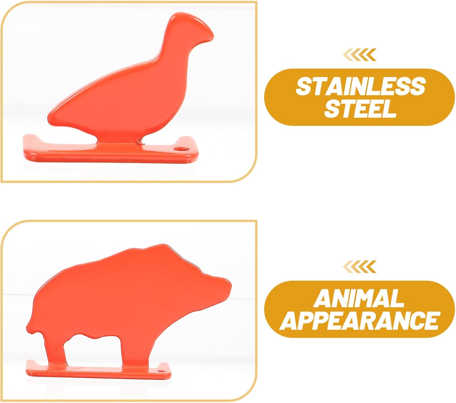 Specialty Tools – 4 piezas de silueta de acero inoxidable, mini figuras de metal de cerdo, pato, ratón, letreros de mesa para ejercicio, hogar,