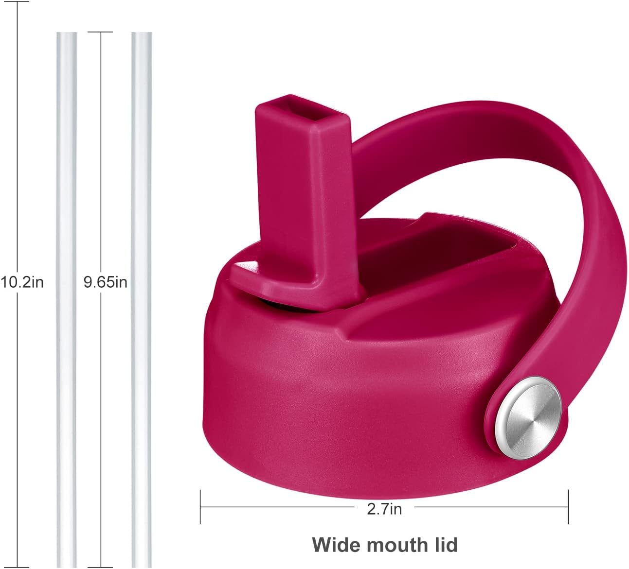 CHEETAH Tapa de popote de repuesto para Hydroflask de boca ancha de 12, 16, 18, 20, 32, 40, 64 onzas, con popotes, cepillo, compatible con otras