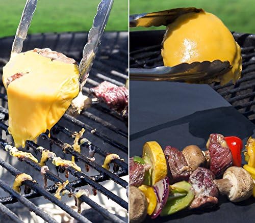 3 unidades de hojas de alfombrilla para parrilla BBQ, 100% antiadherentes, extra gruesas, reutilizables y aptas para el lavavajillas (13 x 15.75