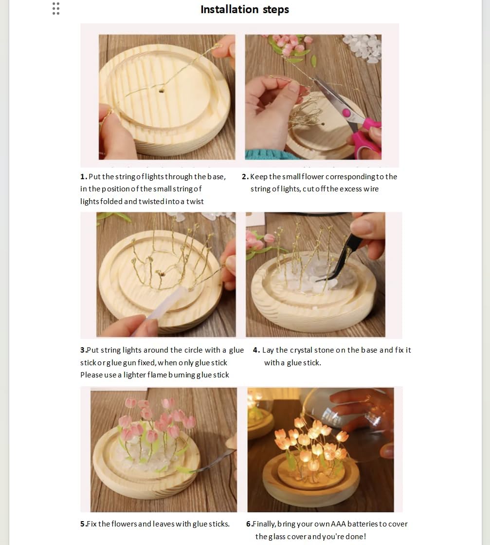 Lámpara de tulipán de noche de flores, luces LED de simulación para bricolaje, 20 flores, atmósfera, lámparas de mesa, decoración de escritorio,