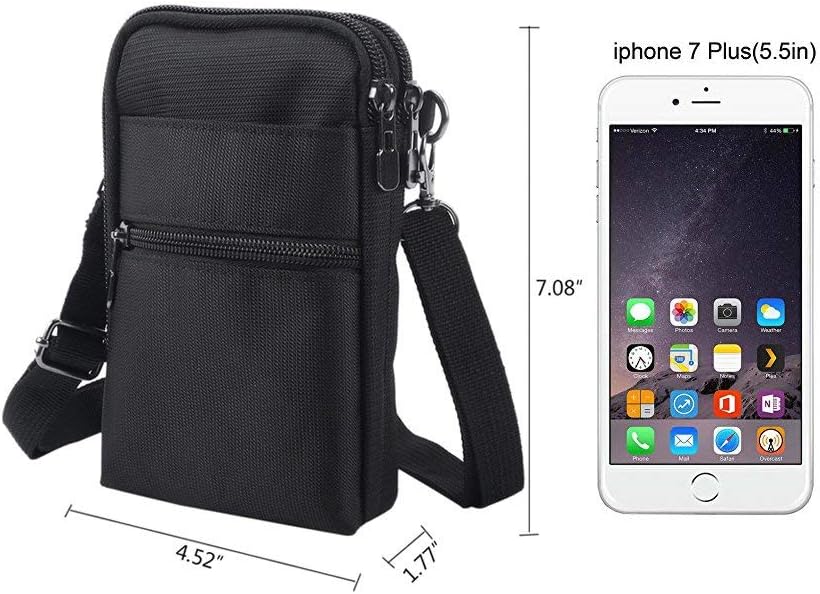 Sinbomay Riñonera cruzada para teléfono celular con bloqueo RFID, de nailon resistente al agua, estilo casual y a la cintura, cartera cruzada, bolsa