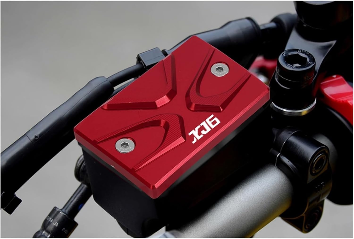 Piezas de repuesto Cubierta de la tapa del depósito del líquido de freno delantero trasero de la motocicleta para Yamaha XJ 6 XJ6DiversionF