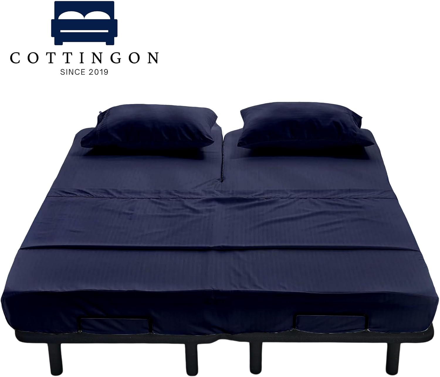 Sábanas Flex Top King para cama numérica de sueño, 100% algodón egipcio, sábanas de 400 hilos para dormir con números de cama (4 piezas) de cabeza