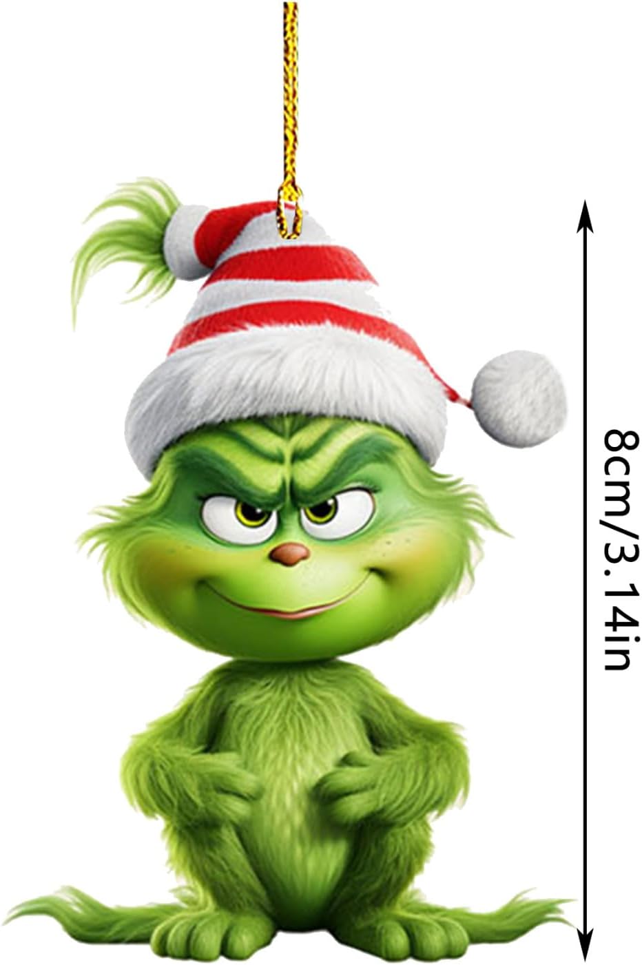 Adornos colgantes de madera de monstruo verde de Navidad, adorno colgante de acrílico verde navideño para decoración de árbol de Navidad, decoración