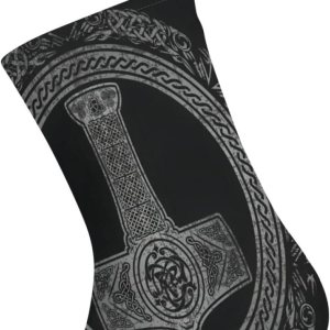 Medias de Navidad Martillo de Thor, Mjolnir Runas vikingas, mitología nórdica, árbol de Navidad, decoraciones colgantes (10 pulgadas). Medias de Navidad Martillo de Thor, Mjolnir Runas vikingas, mitología nórdica, árbol de Navidad, decoraciones colgantes (10 pulgadas).