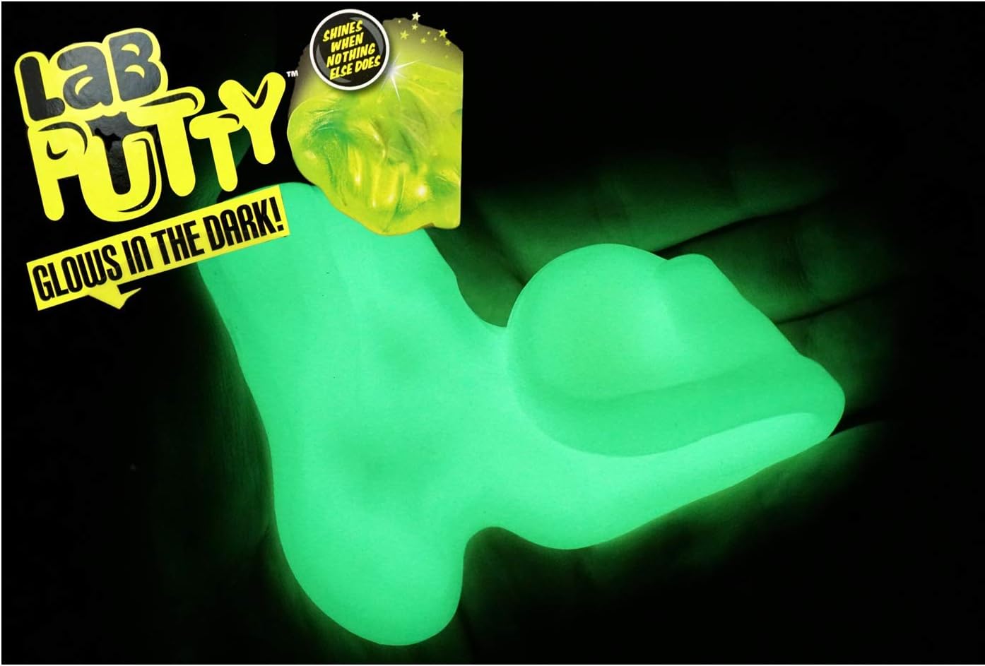 JA-RU Masilla de laboratorio mágica que brilla en la oscuridad con contenedor de lata (3 juguetes) Squishy Crazy Slime Party Favores para niños.