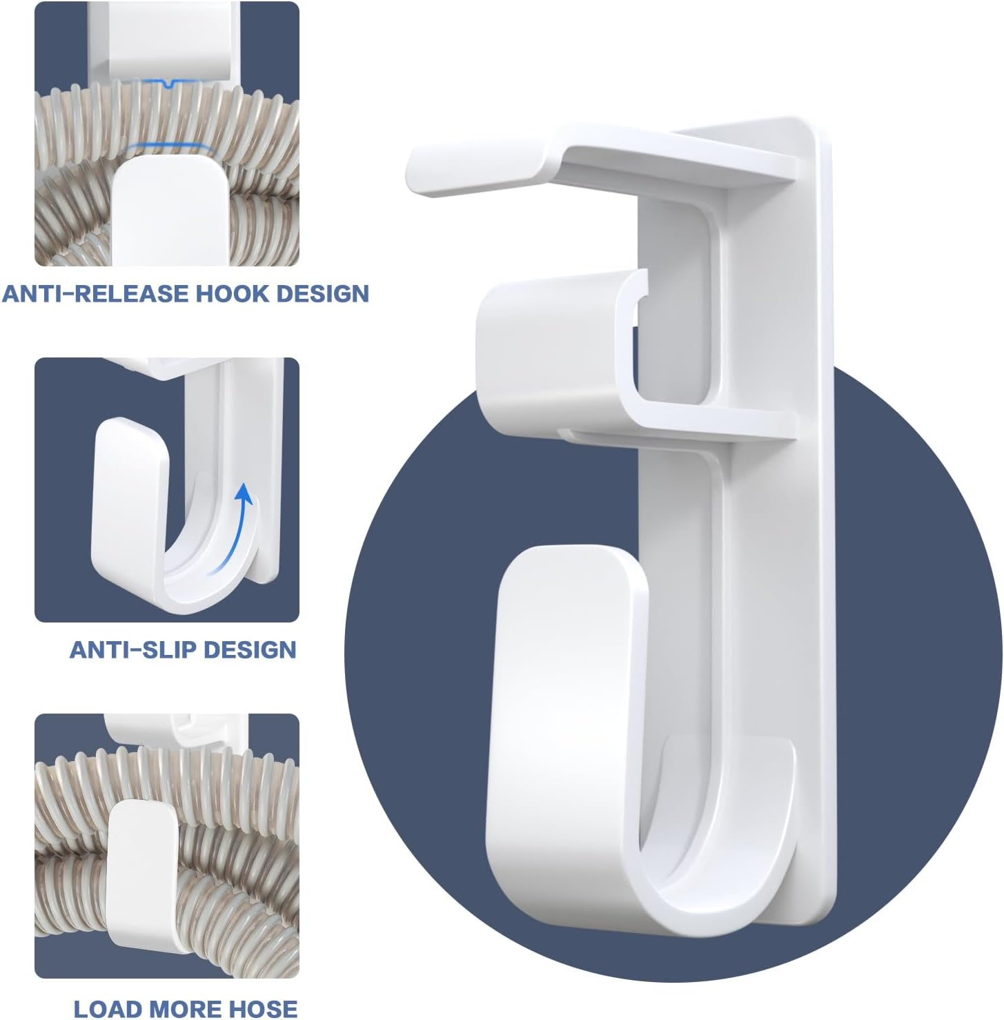 Soporte de manguera CPAP de 2 piezas, gancho para máscara CPAP con función antidesenganche, organizador de manguera, utiliza suministros CPAP y