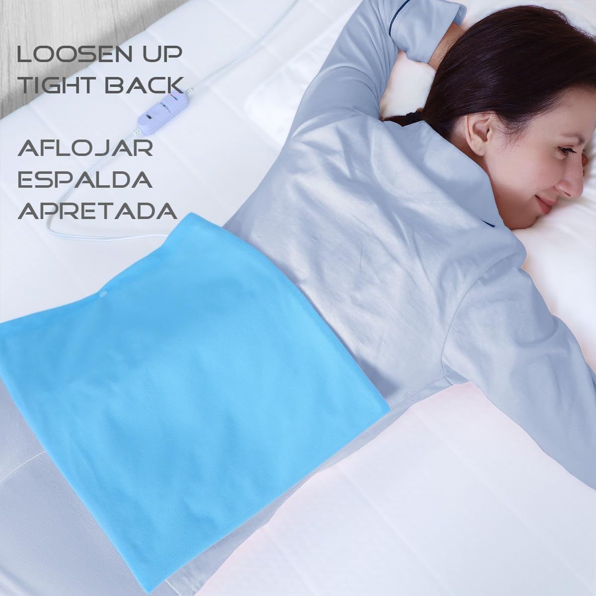 Boncare Almohadilla térmica pequeña sin apagado automático para calambres y alivio del dolor de espalda, ajustes de temperatura alta y baja,