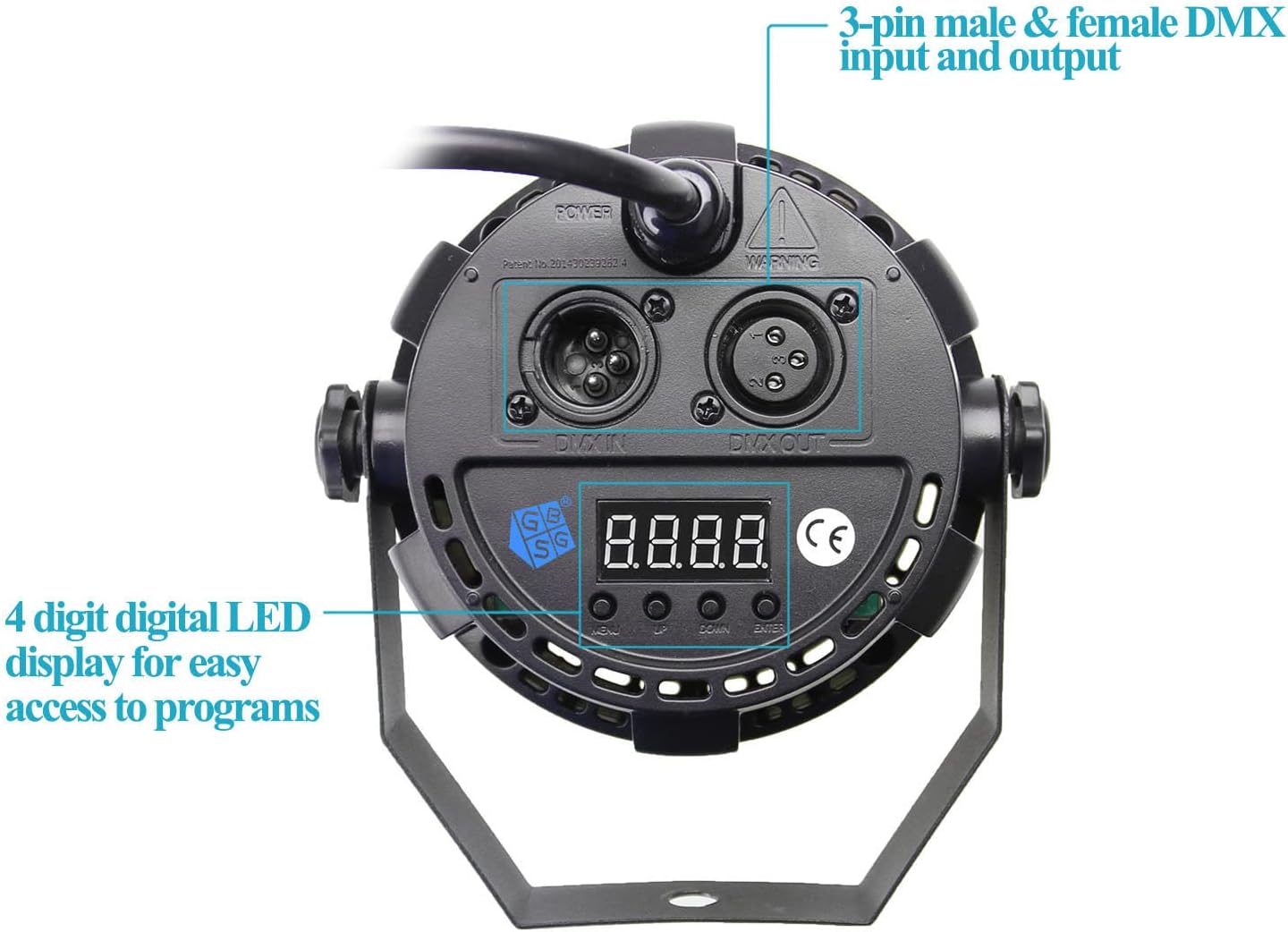 Acouto Luz LED par con soporte de montaje 5.118 * 5.118 * 5.118 in5.12 * 5.12 * 5.12 pulgadas 12 luces LED de escenario con RGBW Color DMX