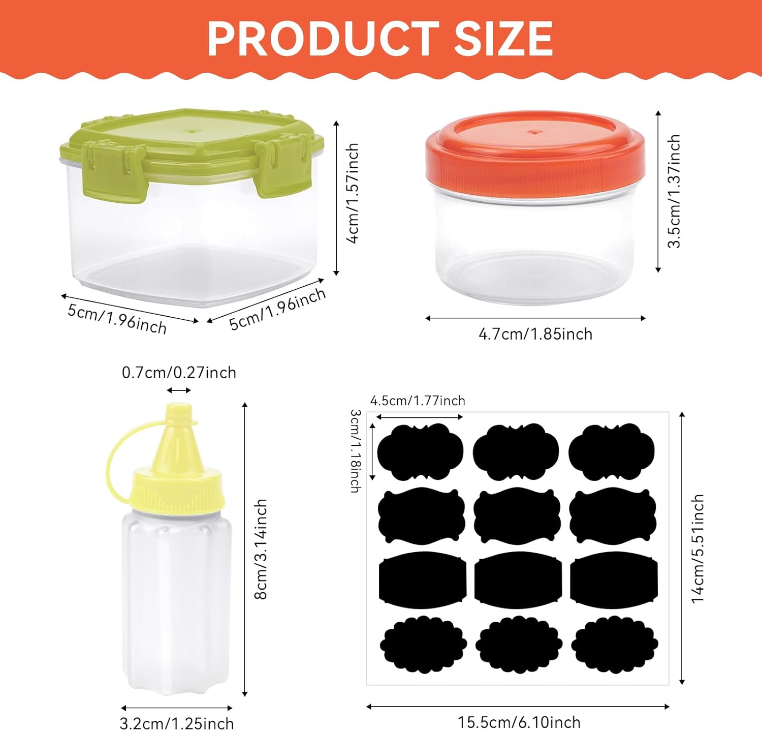 12 unidades de mini botellas de plástico para exprimir salsas, cajas de condimentos pequeños para condimentos, recipientes para aderezos de ensalada