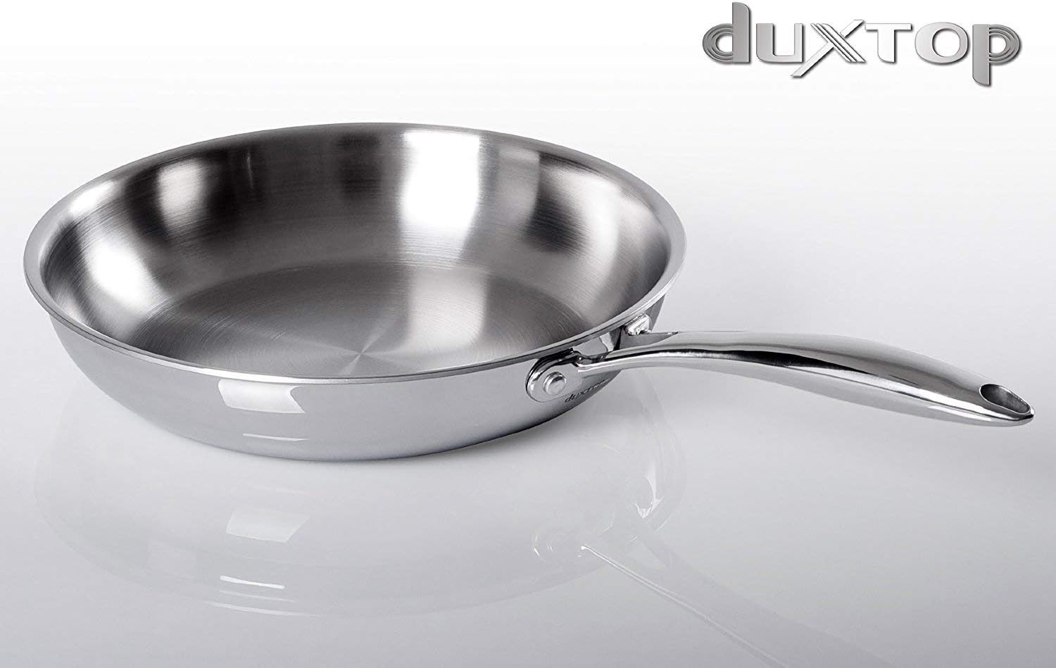 Duxtop Juego de utensilios de cocina de acero inoxidable de tres capas con cacerola y sartén
