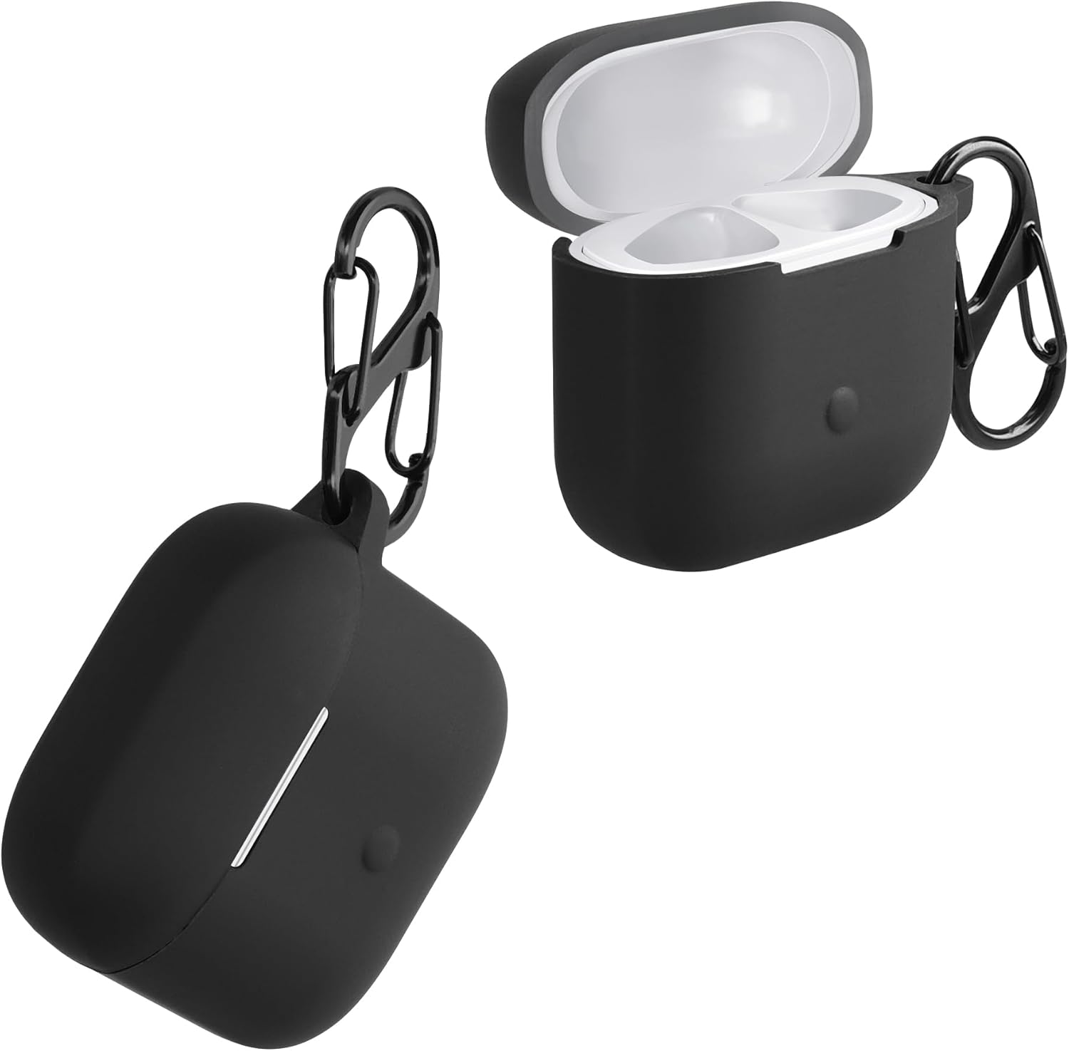 kwmobile Funda de silicona compatible con Xiaomi Redmi Buds 3 – Funda adhesiva con clip – Negro